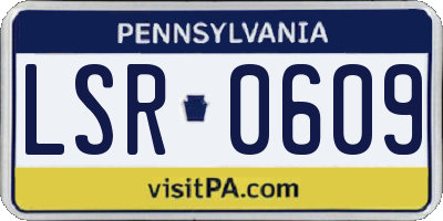 PA license plate LSR0609