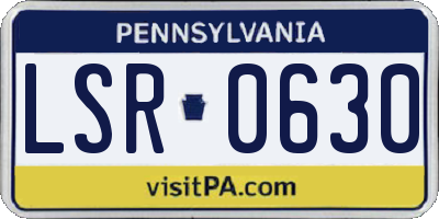 PA license plate LSR0630