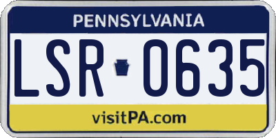 PA license plate LSR0635