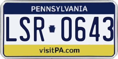 PA license plate LSR0643