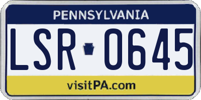 PA license plate LSR0645