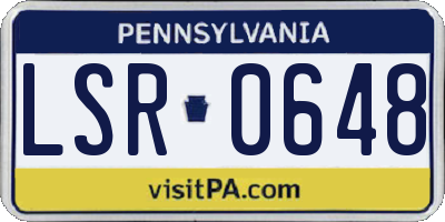 PA license plate LSR0648