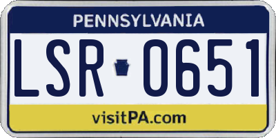 PA license plate LSR0651