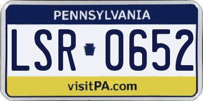 PA license plate LSR0652