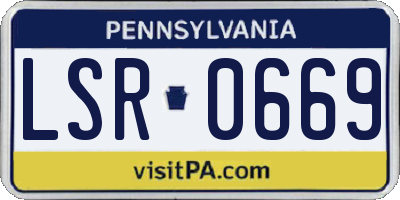 PA license plate LSR0669
