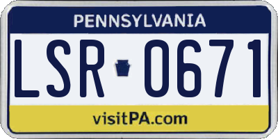 PA license plate LSR0671