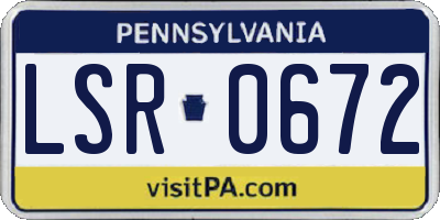 PA license plate LSR0672