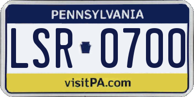 PA license plate LSR0700