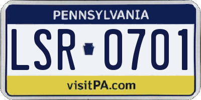 PA license plate LSR0701