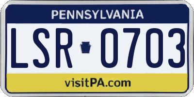 PA license plate LSR0703