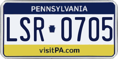 PA license plate LSR0705