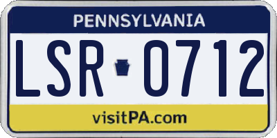 PA license plate LSR0712
