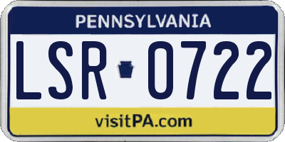 PA license plate LSR0722