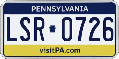 PA license plate LSR0726