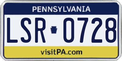 PA license plate LSR0728