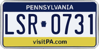 PA license plate LSR0731