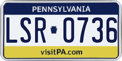 PA license plate LSR0736