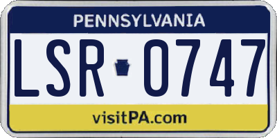 PA license plate LSR0747