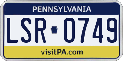 PA license plate LSR0749