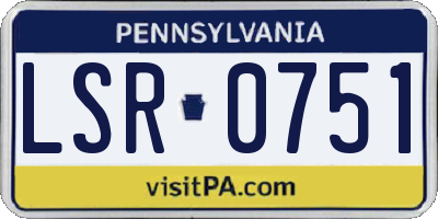 PA license plate LSR0751