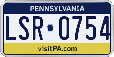 PA license plate LSR0754