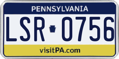 PA license plate LSR0756