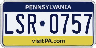 PA license plate LSR0757