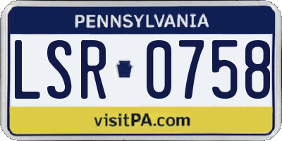 PA license plate LSR0758