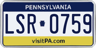 PA license plate LSR0759
