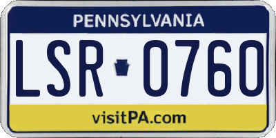 PA license plate LSR0760
