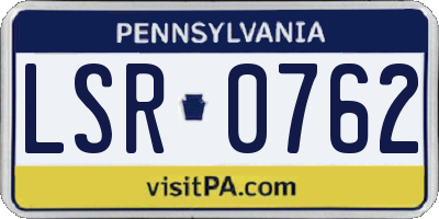 PA license plate LSR0762