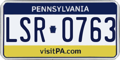 PA license plate LSR0763