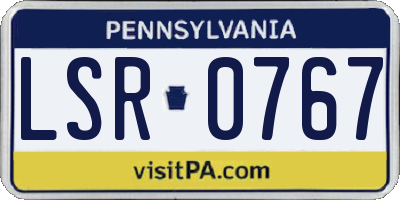 PA license plate LSR0767