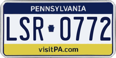 PA license plate LSR0772