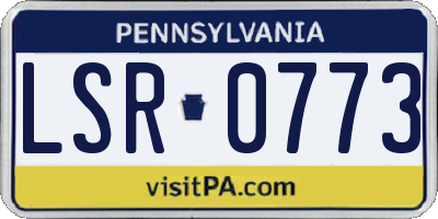 PA license plate LSR0773