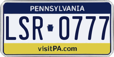 PA license plate LSR0777