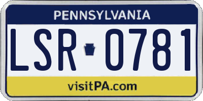 PA license plate LSR0781