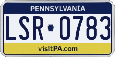 PA license plate LSR0783