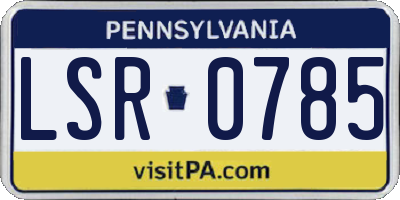 PA license plate LSR0785