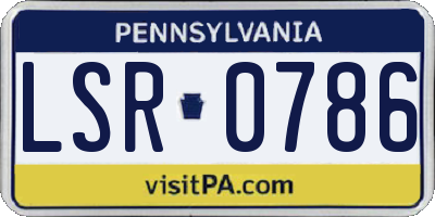 PA license plate LSR0786