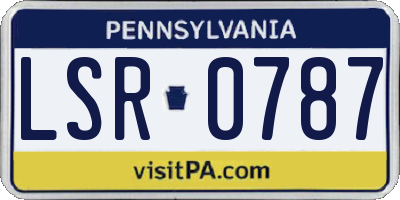 PA license plate LSR0787