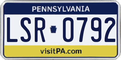 PA license plate LSR0792