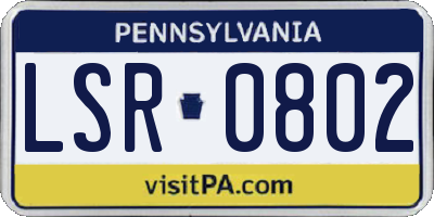 PA license plate LSR0802