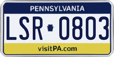 PA license plate LSR0803