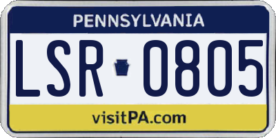 PA license plate LSR0805