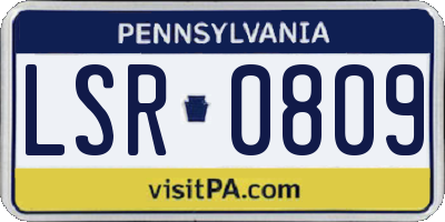 PA license plate LSR0809