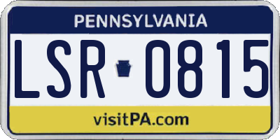 PA license plate LSR0815