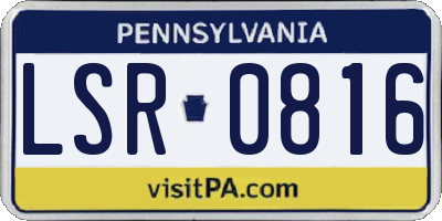 PA license plate LSR0816
