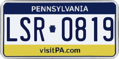 PA license plate LSR0819