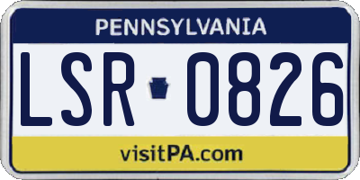 PA license plate LSR0826